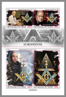 NIGER 2023 MNH European Freemasonry Freimaurer M/S – OFFICIAL ISSUE – DHQ2410 - Francmasonería