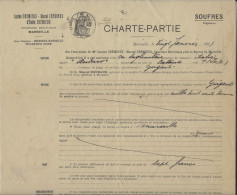 1911 NAVIGATION CHARTE PARTIE CHARTE PARTY  ARMATEUR NAVIRE ITALIEN Audace PORT Girgenti  Italie => Marseille  Soufre - 1900 – 1949