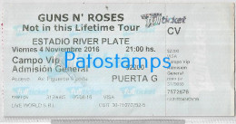 225200 ARGENTINA BUENOS AIRES ESTADIO RIVER PLATE MUSIC GUNS N' ROSES CAMPO VIP  TICKET ENTRADA NO POSTAL POSTCARD - Tickets D'entrée