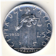 VATICANO  PIO XII 5 Lire ANNO 1955 - Vatican