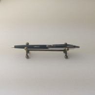 Vintage Paper Mate Capri III Black & Chrome Double Heart Ballpoint Pen #5507 - Penne