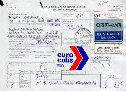 Italia (1993) - Bollettino Pacchi Espresso Via Aerea Per La Francia - Paquetes Postales