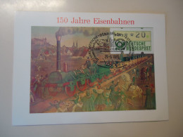 GERMANY MAXIMUM CARDS  1985 TRAIN TRAINS MACHINE STAMPS - Other & Unclassified