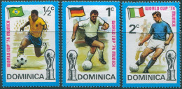Dominica 1974 SG422-424 Soccer (3) MH - Dominica (1978-...)