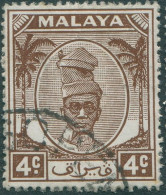 Malaysia Perak 1950 SG131 4c Brown Sultan Shah FU - Perak