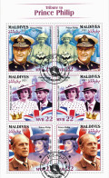 CHCT77 - Prince Philip, British Royal Family, Stamp Mini Sheet, Used CTO, 2021, Maldives - Sonstige - Afrika