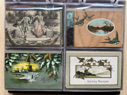 68 Cpa Gaufrées-- 68 Embossed Vintage Postcards - Collezioni E Lotti
