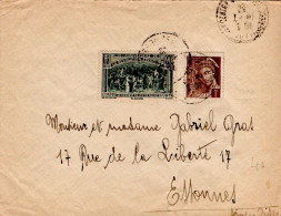 AFFRANCHISSEMENT COMPOSE SUR LETTRE DE BILLANCOURT 1939 - Tarifs Postaux