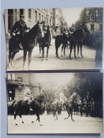 Strasbourg , 2 Cartes Photo  Défile Avec Des Militaires A Cheval - Strasbourg