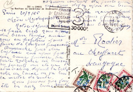CARTE DE PARIS TAXEE POUR ABSENCE D'AFFRANCHISSEMENT 1966 - Postal Rates