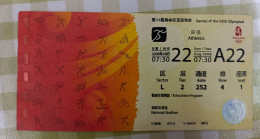 2008 Beijing The 29th Olympic Games Ticket,Education Program,National Stadium,used(see Picture) - Tickets D'entrée