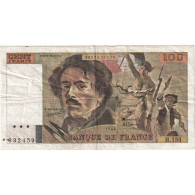 France, 100 Francs, Delacroix, 1990, H.155, TB+, Fayette:69.13d), KM:154d - 100 F 1978-1995 ''Delacroix''