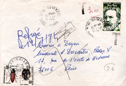 LETTRE DE LE PLESSIS TREVISE TAXEE A L'ARRIVEE A PARIS 1984 - Tarifs Postaux
