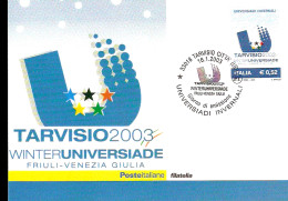 Universiadi Invernali 2003 Tarvisio Friuli  Cartolina Maximum - Sci