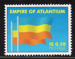 EMPIRE OF ATLANTIUM 2006 RARE NHM ONLY 3000 STAMPS ISSUED MICRONATION NEW SOUTH WALES AUSTRALIA INDEPENDENT NATION FLAG - Werbemarken, Vignetten