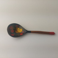 Vintage Khokhloma Wooden Spoon. Hand Painted In Russia Russian Art  #5510 - Cucharas