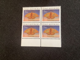 Pofis 1236 ** CZ 2023  Butterfly Papillon Tabac D’Espagne Argynnis Paphia Bloc De 4 - Unused Stamps