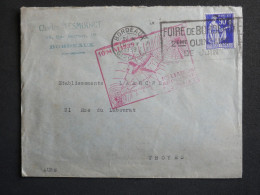 DK 18 FRANCE   BELLE LETTRE 1939 1ER VOL  BORDEAUX .. A TROYES +++AFF. INTERESSANT+ - First Flight Covers