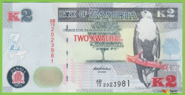 Voyo ZAMBIA 2 Kwacha 2012(2013) P49a B152a AB/12 UNC Fish Eagle - Zambia