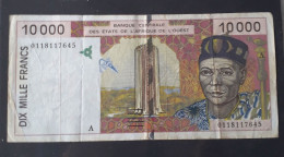 WESTERN AFRICAN STATE - IVORY COAST - 10.000 FRANCS - (1992 - 2001) - CIRC - P 114A - BANKNOTES - PAPER MONEY - Estados De Africa Occidental