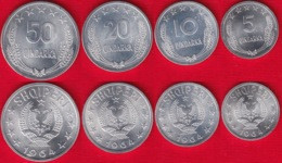 Albania Set Of 4 Coins: 5 - 50 Qindarka 1964 UNC - Albanien