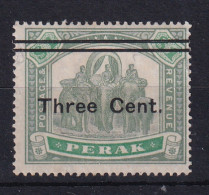 Malaya - Perak: 1900   Elephants - Surcharge    SG86    3c On $1     MH - Perak