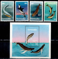 GRENADA 1982 WHALES MI No 1197-200+BLOCK 112 MNH VF!! - Whales