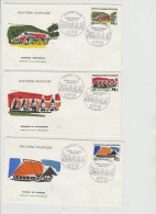 POLYNESIE- 5 FDC-1969 -N°72 à 76-GRANDS ENSEMBLES IMMOBLIERS - FDC