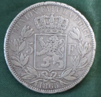 LEOPOLD PREMIER  1865  MET PUNT NA F      ZIE AFBEELDINGEN - 5 Frank