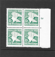 USA 1985 MNH 22c Non-Donominated D Rate Eagle Block Of 4 Sg 2137 - Ungebraucht