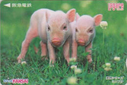 Carte Prépayée JAPON - ANIMAL - COCHON - PIG - JAPAN Prepaid Kansai Lagare Card - SCHWEIN - PORCO - 203 - Altri & Non Classificati