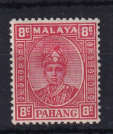 Malaya - Pahang: 1935/41   Sultan Abu Bakar    SG36     8c  Scarlet   MH - Pahang