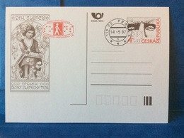 EPC 1997 Oblitéré  CDV 23 Louis Braille Affiche Alfons Mucha Pour Les Non Voyants - Postcards