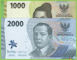 Voyo INDONESIA 1000/2000 Rupiah 2022 P162-163 B617a-618a CAA/LAS UNC  Dancers - Indonesien