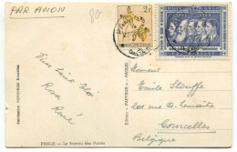 Congo Paulis 1 Oblit. Keach 10 (C) Sur C.O.B. 313 + 345 Sur Carte Postale Vers Courcelles Le 27/11/1958 - Cartas & Documentos