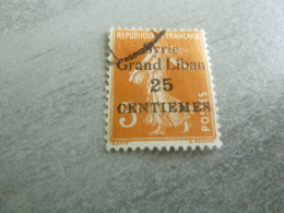 Semeuse Fond Plein - Syrie Grand Liban - 25c.s.5c. - Yt 106 (158) - Orange - Oblitéré - Année 1924 - - Used Stamps