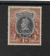 INDIA - JIND 1942 1R OFFICIAL SG O83 FINE USED Cat £80 - Jhind