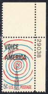 !a! USA Sc# 1329 MNH SINGLE From Upper Right Corner W/ Plate-# 29038 - Voice Of America - Nuovi