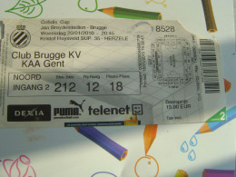 CLUB BRUGGE - KAA GENT Beker Van Belgie 20/01/2010 - Tickets D'entrée