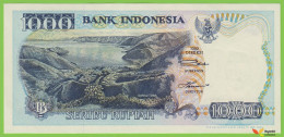 Voyo INDONESIA 1000 Rupiah 1992/1993 P129b B587b HLM UNC Toba - Indonesia