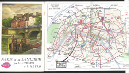 PLAN RATP 1959 Paris Et Banlieue Métro Autobus Illust. REDON, 33e Congrès Transports Publics - Europe