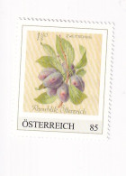 ÖSTERREICH -Heimische OBSTSORTEN Schätze Aus Dem Postarchiv - ZWETSCHKE - Personalisierte Briefmarke ** Postfrisch - Timbres Personnalisés
