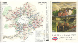 PLAN RATP 1959 Paris Et Banlieue Métro Autobus Illust. REDON - Europe