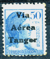 Tangier, 1938, The Scarce Air Mail Set, Top Value 50 Cents, Edifil 136, 245,00, Rare, Top Condition - Marruecos Español