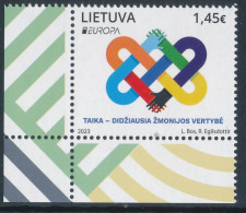 LITHUANIA/Litauen, EUROPA 2023 "Peace, The Highest Value Of Humanity" Set Of 1v** - 2023