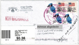 Vereinigte Staaten / USA 2019, Brief Coral Gables - Kleindöttingen (Schweiz), Nicht Bearbeitbar / Non-Machinable - Covers & Documents
