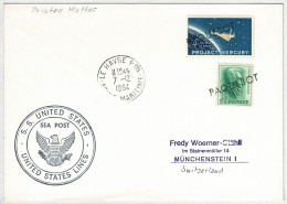 Vereinigte Staaten / USA 1964, Brief United States Lines Paquebot - Münchenstein (Schweiz), Via Le Havre - Lettres & Documents