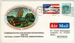 Vereinigte Staaten / USA 1980, Luftpostbrief / Air Mail Traverse City - Basel (Schweiz)  - Covers & Documents