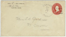 Vereinigte Staaten / USA, Ganzsachen-Brief / Stationery Carver, Stempel Selten / Postmark Rare - 1901-20