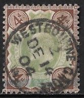 G.B. 1902-13 King Edward VII 4 P Brown / Green Michel 109 A - Used Stamps